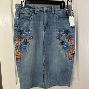 Vintage Sears Roebuck R1893 Embroidered Denim Skirt